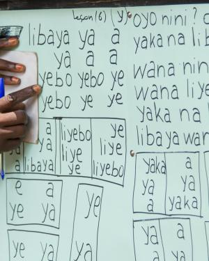 Writing on a chalk board