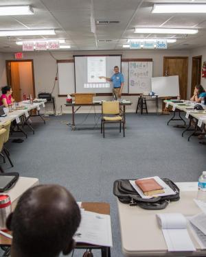 Man teaching in a classroom.